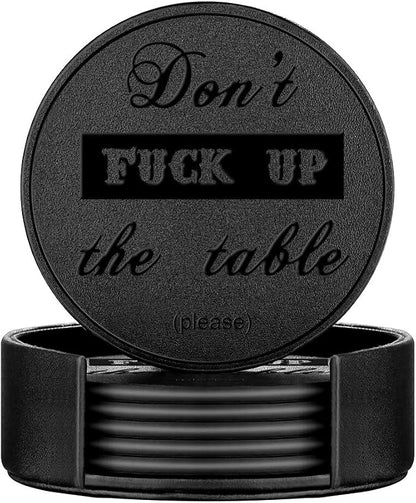 Funny Coasters, Thipoten 6 Pcs Leather Coasters by THIPOTEN