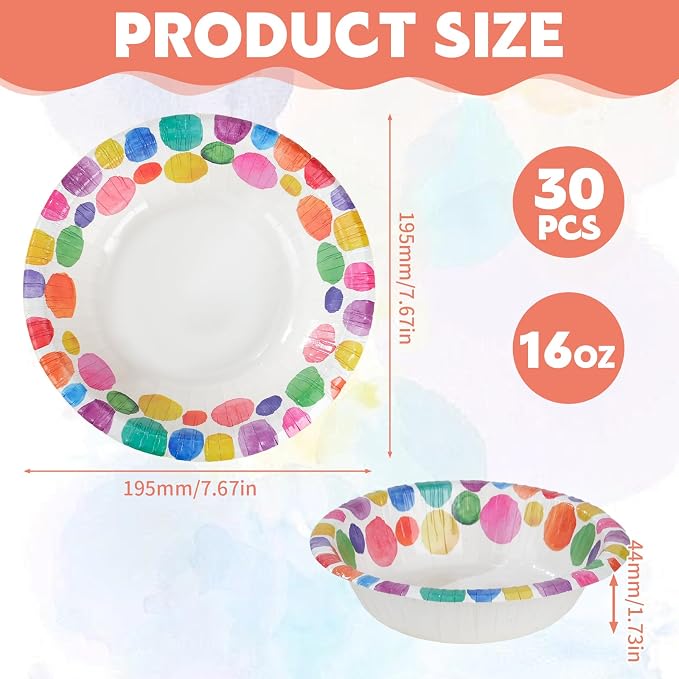 16oz Paper Bowls 30 Count, Disposable Bowls Soak Proof and Microwaveable - Image 6