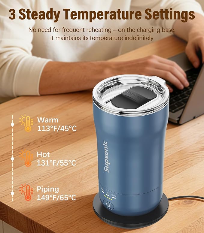 Supsonic Heated Coffee Mug, 14oz Smart Constant Temperature Travel Mug | Heat - Image 2