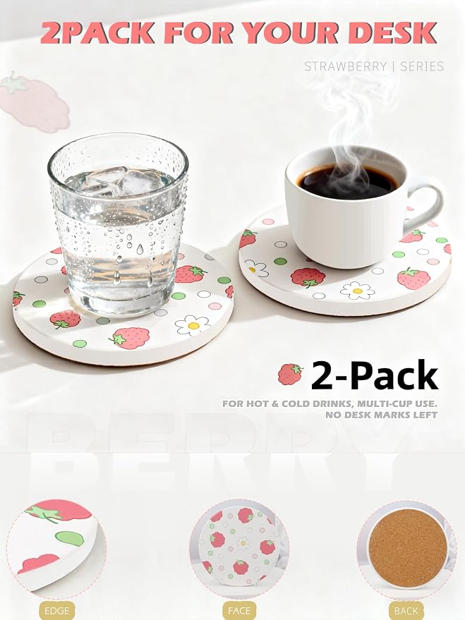 Ceramic Drink Coasters Set of 2 - Image 3