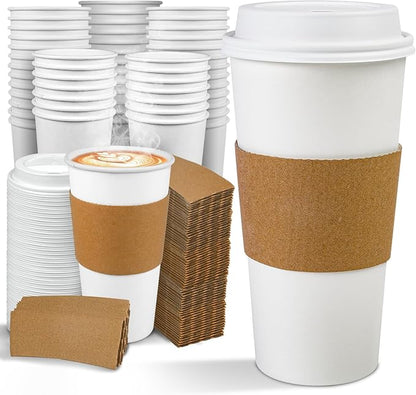 Ginkgo 100 Pack 20 oz Disposable Paper Coffee Cups by HOME