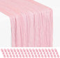 Showgeous 18 Pack Light Pink Cheesecloth Table Runner, 17 x 108 Inches | Boho by Showgeous