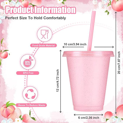 24 Pcs Plastic Tumblers with Lids and Straws, Reusable Cups with Lids Plastic - Image 2