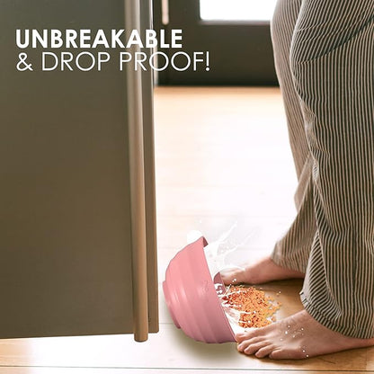 60-OZ 6 Large Wheat Straw Bowls - Large Salad, Fruit & Dinner Bowls - Dishwasher & Microwave Safe - Coral, Classic Style