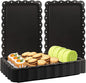 Plastic Serving Trays,24 Pack Rectangle Serving Platters Decorative Serving Trays Dessert Table Trays,15"x10" Rectangle Platters, Decorative Dessert Table Trays, Cake, Cookie Catering Tray (Black)