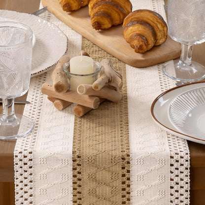 MLMW Boho Jute Table Runner Farmhouse Burlap Small Table Runner Dresser Runner - Image 3