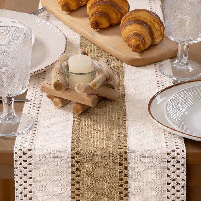 MLMW Boho Jute Table Runner Farmhouse Burlap Small Table Runner Dresser Runner - Image 3
