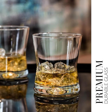 Krosno Whiskey Sour Glasses Old Fashioned Bourbon Cognac Brandy | Set of 6 | 9.8 oz | Cocktails Drinks Water Juice Scotch Irish Liquor Whisky | Made in Europe