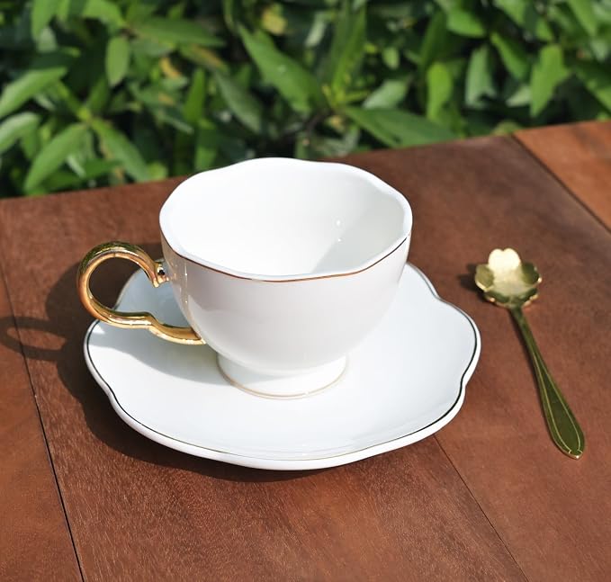 British Coffee Cup 3 Piece Set（6.8oz） Household Fashional Tea Cup - Image 9