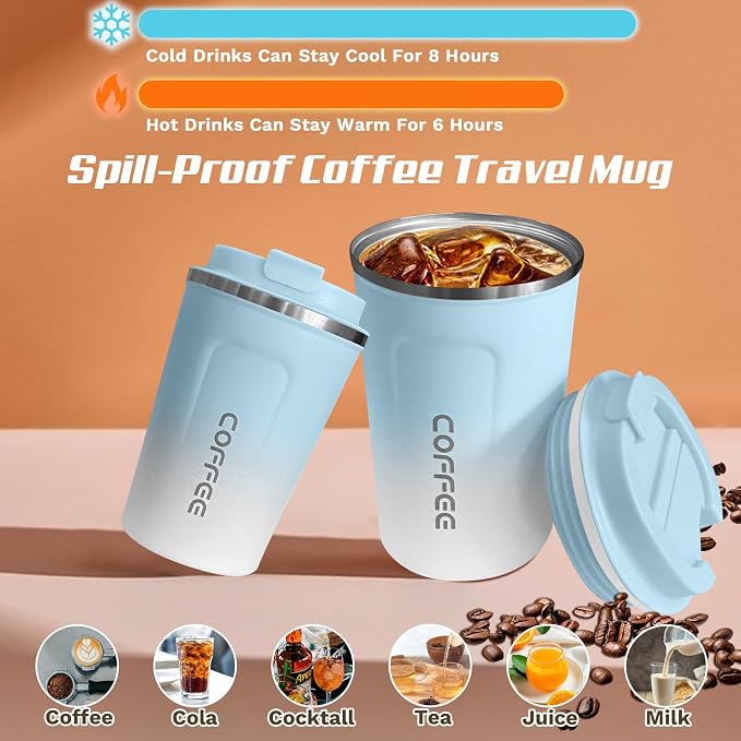 SPLMIFA Travel Coffee Mugs Leak-Proof, Reusable Coffee Cups - Image 2