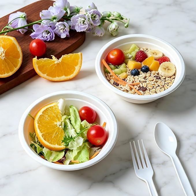 145 Pack 12 OZ Disposable Compostable Paper Bowls - Image 6