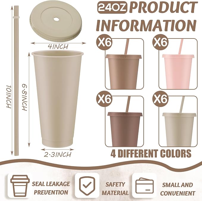 Skylety 24 Pcs Boho Plastic Cups - Image 2