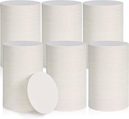 600 Pieces Disposable Paper Coasters, GOH DODD Thickened (1.5MM) 4 Inch Bar Coasters Bulk Absorbent Cardboard Blanks Doilies for Drinks DIY Arts Crafts Wedding Party Gifts Education, White, Round
