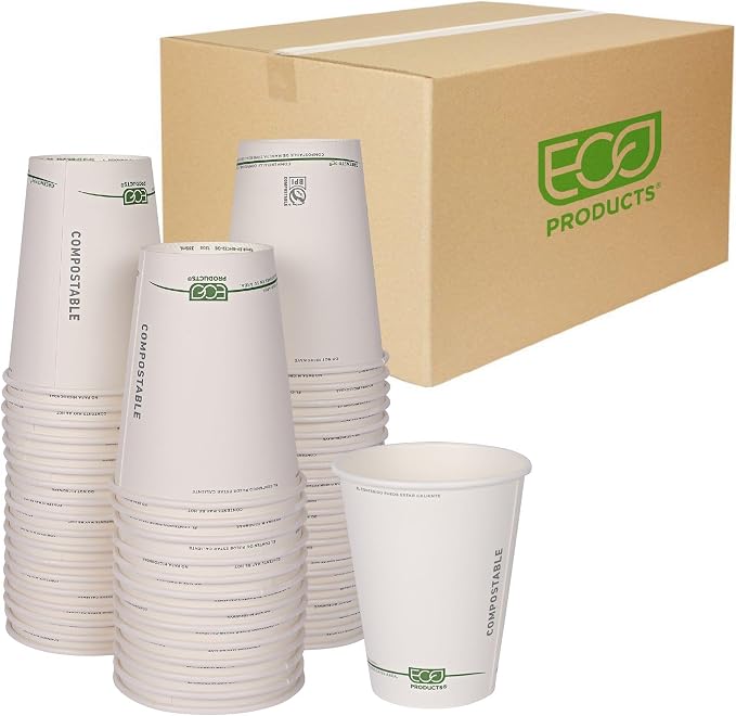 ECO PRODUCTS GreenStripe Disposable Paper Hot Cups, 12 oz by Eco-Products