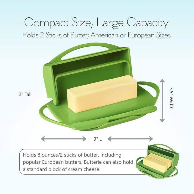Flip Top Butter Dish with Attached Lid & Matching Knife, 2 Pack - Image 4