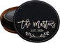 Custom Round Engraved Coasters, Personalized Leather Coaster, Laser Engraved by Obsidian+Home+Creations