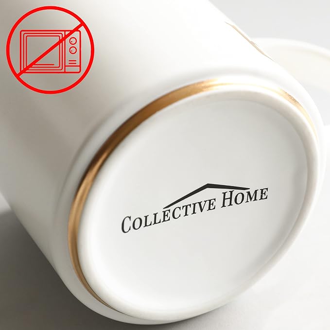 COLLECTIVE HOME Ceramic Coffee Mug, 15 oz Monogram Cup - Image 5