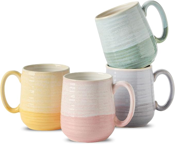 HASENSE 15oz Coffee Mugs Set of 4, Ceramic Coffee Cups by Hasense