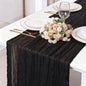 Black Cheesecloth Table Runner 13.3FT Cheese Cloth Boho Table Runner Fall by TuTive