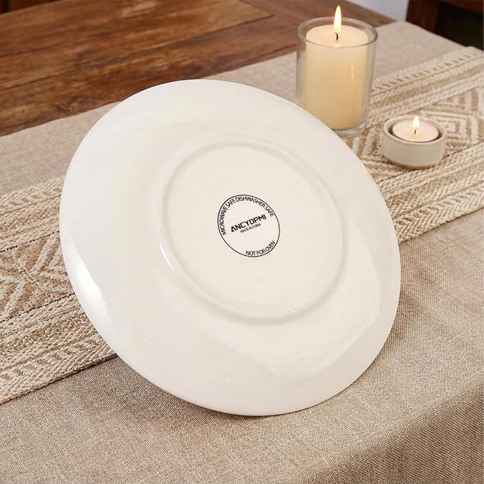 11 Inch Dinner Plates Set of 4, Ceramic Large Kitchen Plates | Ideal - Image 9