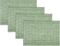 PIGCHCY Countryside Placemats Set of 4 Woven Heat Resistant Placemats Washable Easy to Clean Table Mats for Dining Room and Decor (Pear Green)