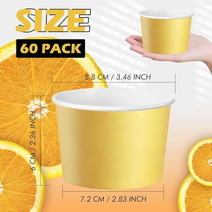 Jingmore Paper Ice Cream Cups 9oz Colored Disposable Dessert Bowls - Image 2