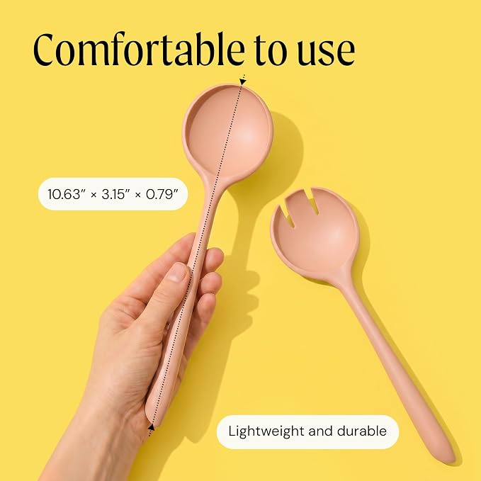 Salad Servers - Spoon and Fork Serving Set, Certified Recycled Food-Safe Plastic - Image 5