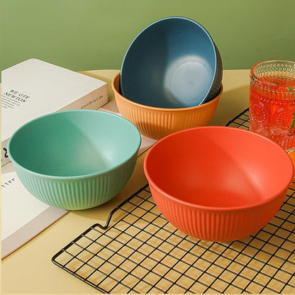 Unbreakable Wheat Straw Cereal Bowls Set of 6, 24 OZ Microwave and Dishwasher - Image 5