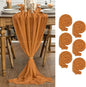 Artoid Mode Boho Orange Gauze 6 Pieces Wedding Table Runner, 120 Inch Birthday by ArtoidMode