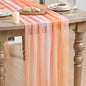 Artoid Mode Boho Orange Stripes Fall Thanksgiving Chiffon Table Runner 120 by ArtoidMode