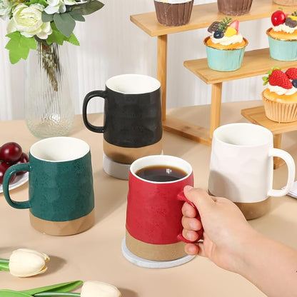 BYCNZB 13oz Ceramic Coffee Cups set of 4, Modern Mugs - Image 6