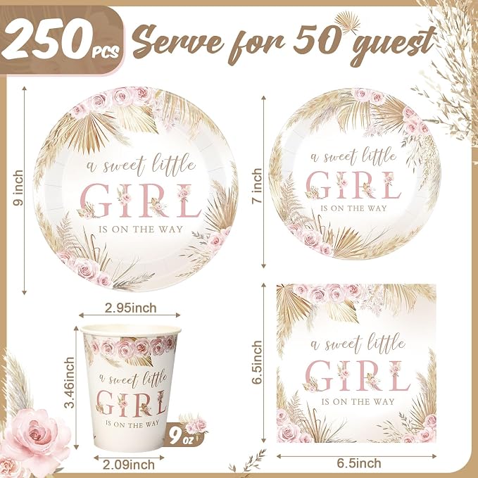 Funnymoom 250 Pcs Boho Baby Shower Decorations - Image 3