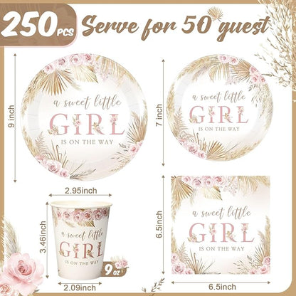 Funnymoom 250 Pcs Boho Baby Shower Decorations - Image 3