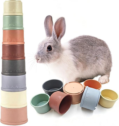 8 Pcs Stacking Cups for Small Animal Toys, Nesting Rabbit Toys of Different by starfa+lab