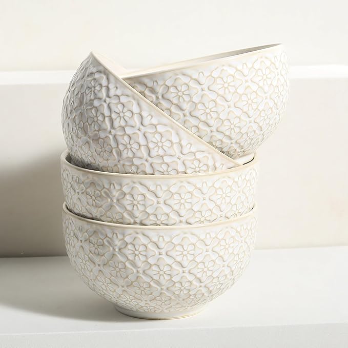 26 OZ Cereal Bowls Set of 4, Ceramic Soup Bowl - Image 5