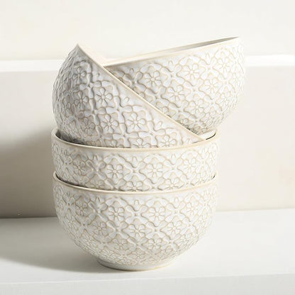 26 OZ Cereal Bowls Set of 4, Ceramic Soup Bowl - Image 5