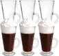 6 Pack Tall Irish Coffee Mugs - 9oz Irish Coffee Glasses - Clear Mugs by Vitrignis