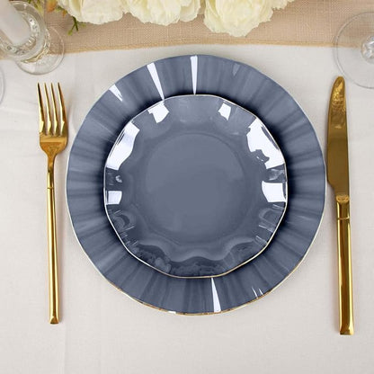 Efavormart 10 Pack | Navy Blue 6" Round Plastic Dessert Salad Plates, - Image 7