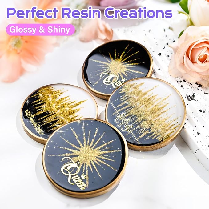 HeyClear Silicone Molds for Resin Coasters 6-Cavity Round Epoxy Resin Molds | - Image 8