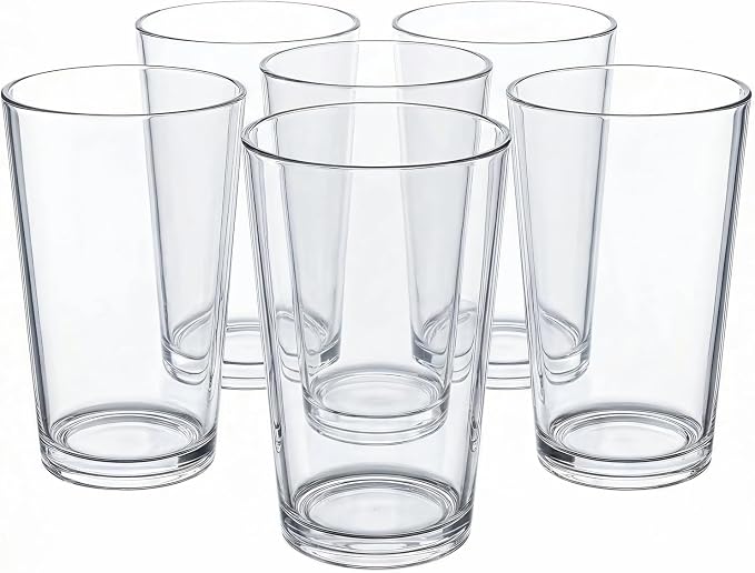 Clear Plastic Reusable Drinking Glasses set 6, 12oz Iced Tea Cups | BPA Free by WEXINHAO