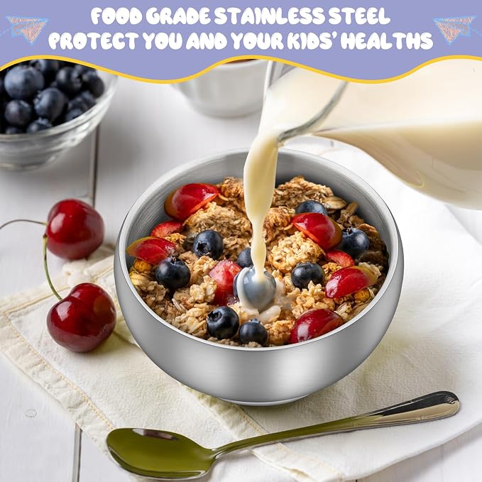 TeamFar Stainless Steel Bowls for Kids, 12oz Baby Toddler Bowls Set of 3 | - Image 6