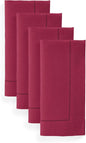 Solino Home Linen Cloth Napkins Set of 4-100% Pure Linen Beet Dinner Napkins 20 x 20 Inch for Valentines, Winter, Easter - Classic Hemstitch, Handcrafted and Machine Washable