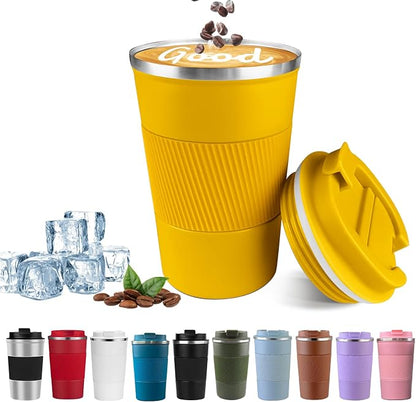 Insulated Travel Coffee Mug, Stainless Steel Coffee Cup by YINBAOGE