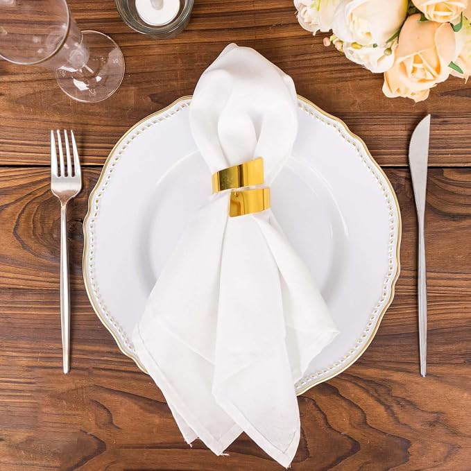 Efavormart 4 Pack | Shiny Gold Metal Scroll Wrap Cuff Band Napkin Rings - Image 8