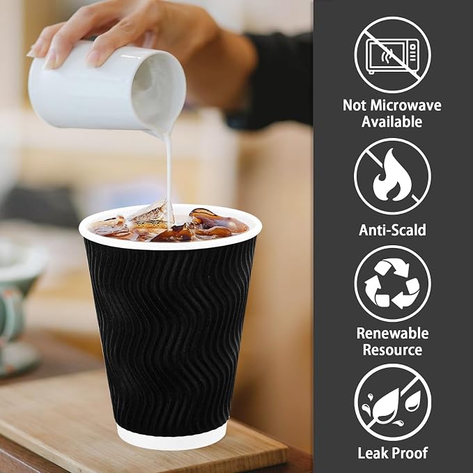 Lamosi 500 Pack Coffee Cups 12 oz, Disposable Paper Coffee Cups No Lids | - Image 3