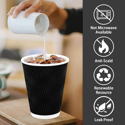 Lamosi 500 Pack Coffee Cups 12 oz, Disposable Paper Coffee Cups No Lids | - Image 3