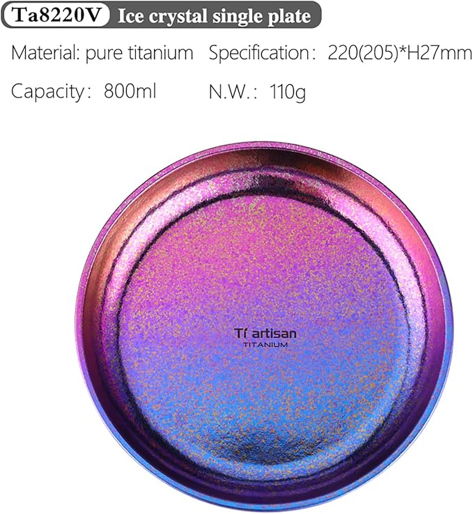 Titanium Plate Camping Picnic Tableware 27fl oz Cooking Utensils Extremely - Image 2