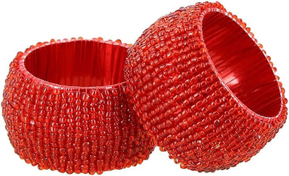 COTTON CRAFT Glitz Handmade Beaded Napkin Rings - Image 3