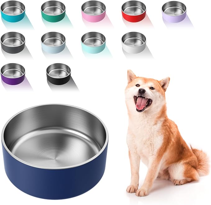 WENBOKMIN Dog Bowl, Stainless Steel Dog Food and Water Bowl by Wenbokmin