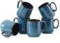 Coffee Mugs, 15 Ounce Ceramic Coffee Mug Set of 6, Reactive Glaze Tea Cups by JINGUS